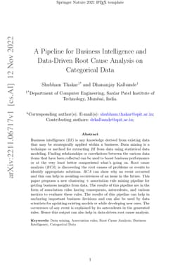 A Pipeline for Business Intelligence and Data-Driven Root Cause Analysis
  on Categorical Data