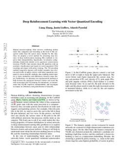Deep Reinforcement Learning with Vector Quantized Encoding