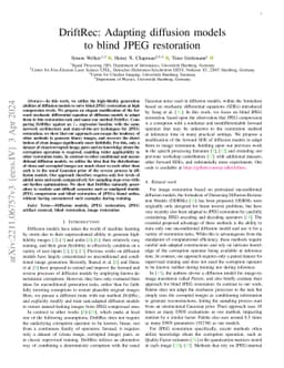 DriftRec: Adapting diffusion models to blind JPEG restoration