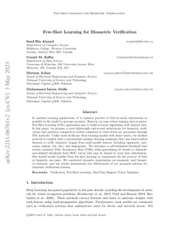 Few-Shot Learning for Biometric Verification