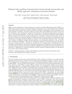 Reduced order modeling of parametrized systems through autoencoders and
  SINDy approach: continuation of periodic solutions