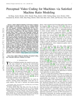 Perceptual Video Coding for Machines via Satisfied Machine Ratio
  Modeling