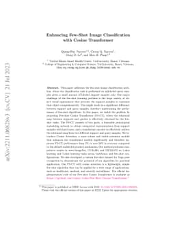 Enhancing Few-shot Image Classification with Cosine Transformer