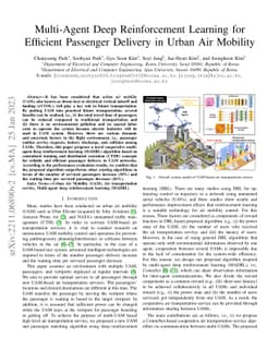 Multi-Agent Deep Reinforcement Learning for Efficient Passenger Delivery
  in Urban Air Mobility
