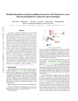 Residual Degradation Learning Unfolding Framework with Mixing Priors
  across Spectral and Spatial for Compressive Spectral Imaging