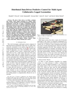 Distributed Data-Driven Predictive Control for Multi-Agent Collaborative
  Legged Locomotion