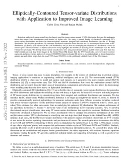 Elliptically-Contoured Tensor-variate Distributions with Application to
  Improved Image Learning