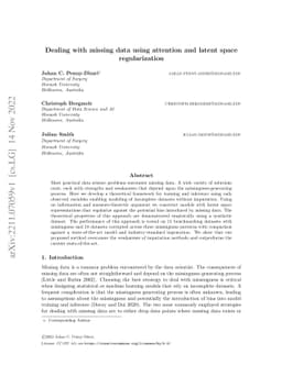 Dealing with missing data using attention and latent space
  regularization