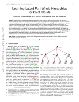 Learning Latent Part-Whole Hierarchies for Point Clouds