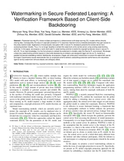 Watermarking in Secure Federated Learning: A Verification Framework
  Based on Client-Side Backdooring