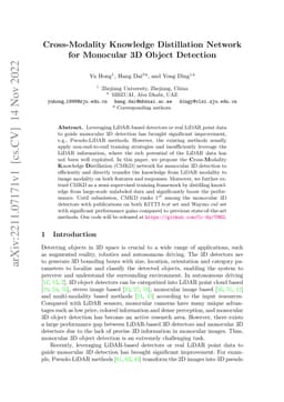 Cross-Modality Knowledge Distillation Network for Monocular 3D Object
  Detection