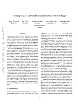 Securing Access to Untrusted Services From TEEs with GateKeeper