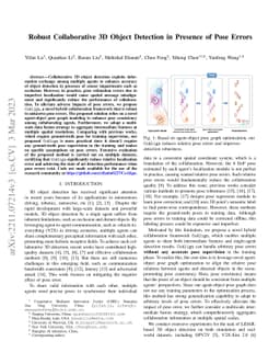 Robust Collaborative 3D Object Detection in Presence of Pose Errors