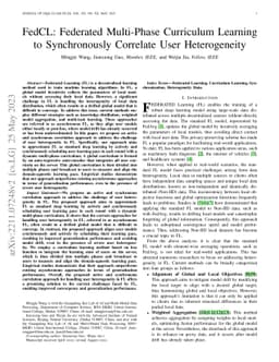 FedCL: Federated Multi-Phase Curriculum Learning to Synchronously
  Correlate User Heterogeneity