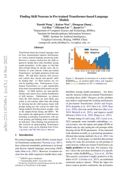 Finding Skill Neurons in Pre-trained Transformer-based Language Models