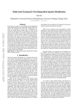 Multi-Label Training for Text-Independent Speaker Identification