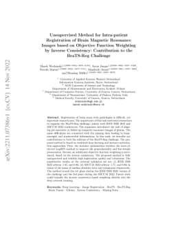 Unsupervised Method for Intra-patient Registration of Brain Magnetic
  Resonance Images based on Objective Function Weighting by Inverse
  Consistency: Contribution to the BraTS-Reg Challenge