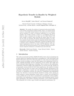 Hypothesis Transfer in Bandits by Weighted Models