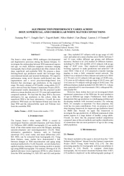 Age Prediction Performance Varies Across Deep, Superficial, and
  Cerebellar White Matter Connections