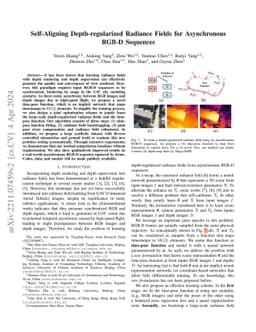 Self-Aligning Depth-regularized Radiance Fields for Asynchronous RGB-D
  Sequences