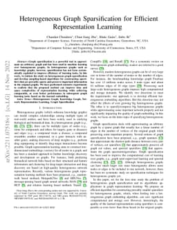 Heterogeneous Graph Sparsification for Efficient Representation Learning
