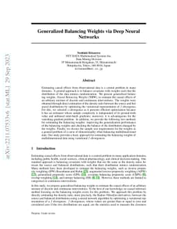 Generalized Balancing Weights via Deep Neural Networks