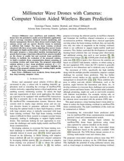 Millimeter Wave Drones with Cameras: Computer Vision Aided Wireless Beam
  Prediction