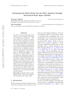 Advancing the State-of-the-Art for ECG Analysis through Structured State
  Space Models