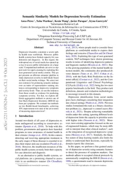 Semantic Similarity Models for Depression Severity Estimation