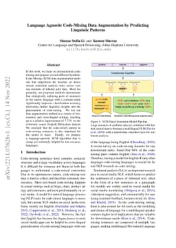 Language Agnostic Code-Mixing Data Augmentation by Predicting Linguistic
  Patterns