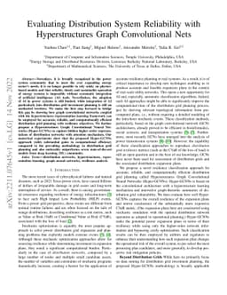 Evaluating Distribution System Reliability with Hyperstructures Graph
  Convolutional Nets