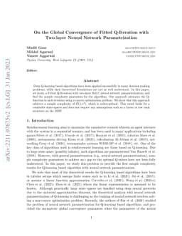 On the Global Convergence of Fitted Q-Iteration with Two-layer Neural
  Network Parametrization