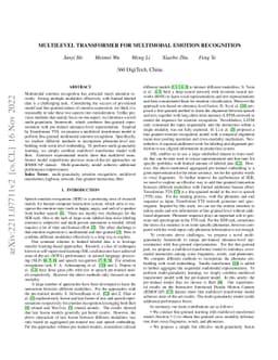 Multilevel Transformer For Multimodal Emotion Recognition