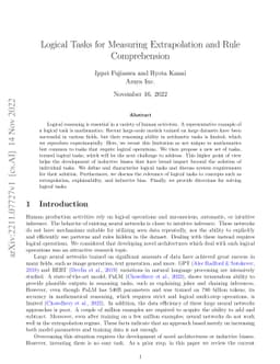 Logical Tasks for Measuring Extrapolation and Rule Comprehension