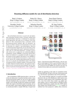 Denoising diffusion models for out-of-distribution detection