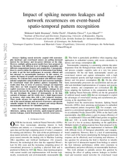 Impact of spiking neurons leakages and network recurrences on
  event-based spatio-temporal pattern recognition