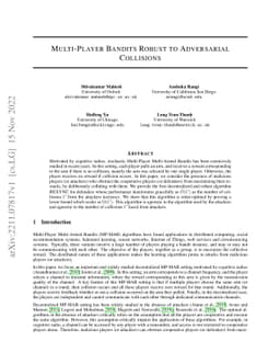 Multi-Player Bandits Robust to Adversarial Collisions