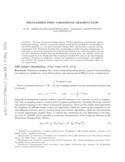Regularized Stein Variational Gradient Flow