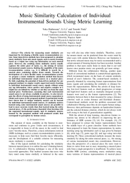 Music Similarity Calculation of Individual Instrumental Sounds Using
  Metric Learning