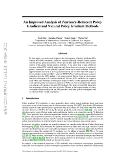 An Improved Analysis of (Variance-Reduced) Policy Gradient and Natural
  Policy Gradient Methods
