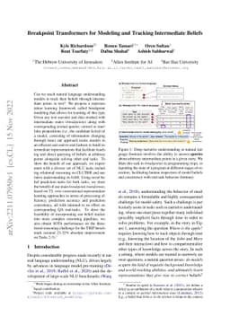Breakpoint Transformers for Modeling and Tracking Intermediate Beliefs