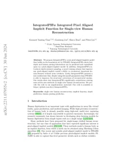 IntegratedPIFu: Integrated Pixel Aligned Implicit Function for
  Single-view Human Reconstruction