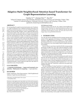 Adaptive Multi-Neighborhood Attention based Transformer for Graph
  Representation Learning