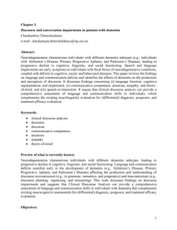 Discourse and conversation impairments in patients with dementia