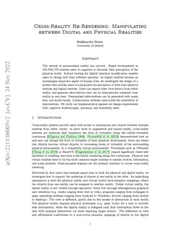 Cross-Reality Re-Rendering: Manipulating between Digital and Physical
  Realities