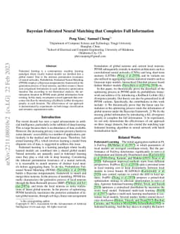 Bayesian Federated Neural Matching that Completes Full Information