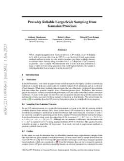 Provably Reliable Large-Scale Sampling from Gaussian Processes