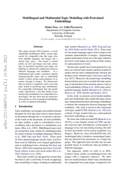 Multilingual and Multimodal Topic Modelling with Pretrained Embeddings