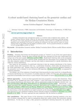 A robust model-based clustering based on the geometric median and the
  Median Covariation Matrix