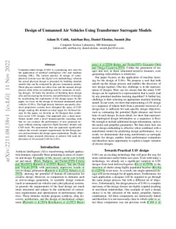 Design of Unmanned Air Vehicles Using Transformer Surrogate Models